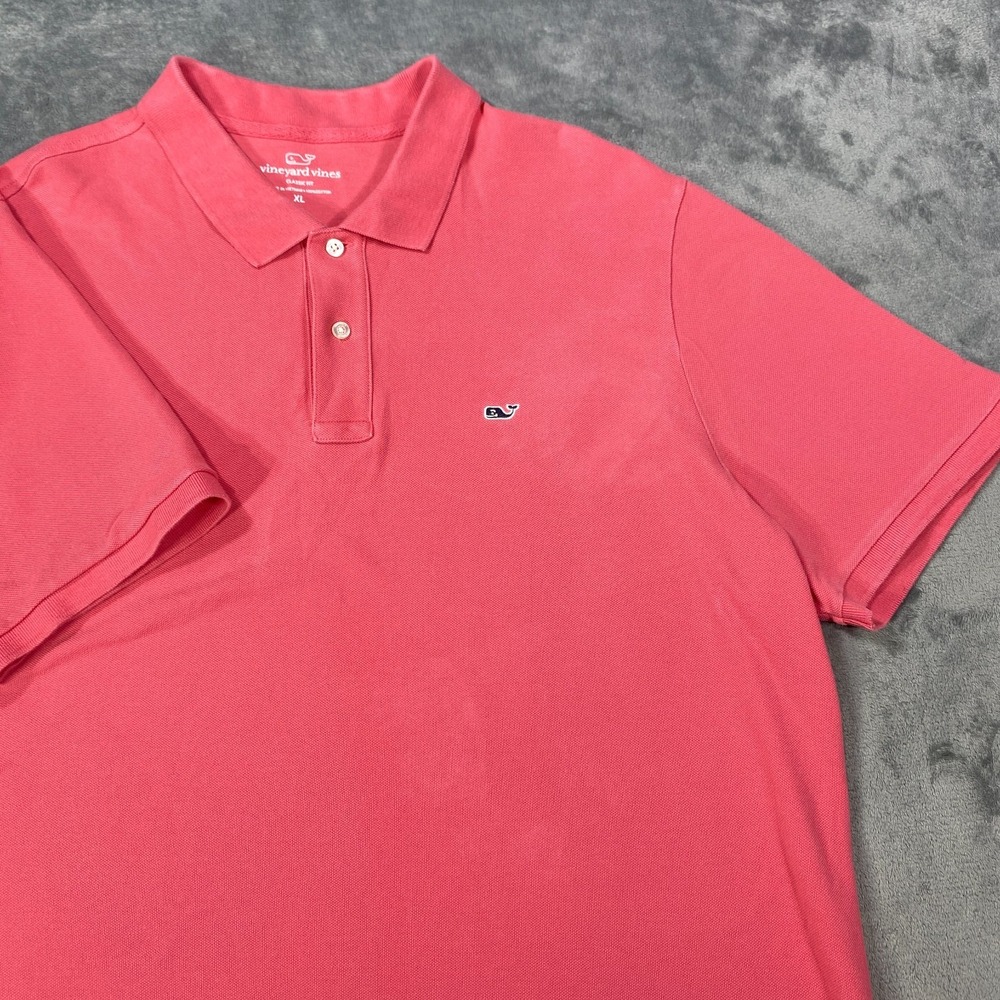 Vineyard‎ Vines Polo Shirt Men XL Pink Knit Golf Preppy Classic Fit Short Sleeve